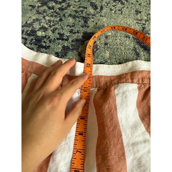 Linen Blend Madewell Huston Pull On Crop Pants Bold Stripe Beach Summer Preppy - Picture 15 of 16